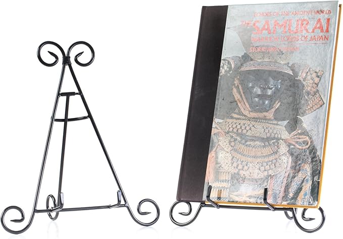 Huji Sturdy Iron Display Stand Holder For Home Kitchen Decoration Platters, Pictures, Frames and Books. (1, 12")
