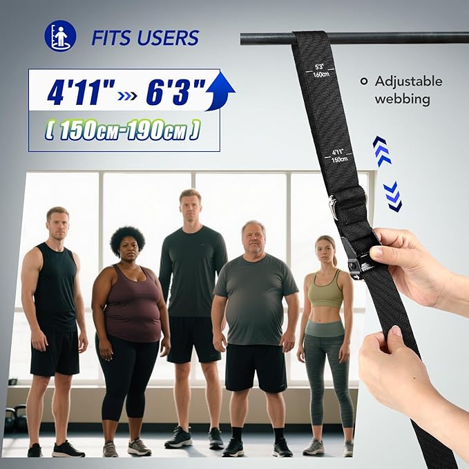 Pull Up Assistance Bands with Foot Support Pedal - Upgraded Heavy Duty Resistance Bands Adjustable Weight/Height with 80Lbs Bands&Measured Strap for Strength Training Home Gym