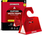 Catchmaster Clothing Moth Traps with Premium Extra Strength Odorless Pheromone Technology – Red, XL, Extra-Strength Glue – Traps & Targets Casemaking and Webbing Moths - 6-Pack