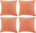 Fancy Homi 4 Packs Decorative Throw Pillow Covers for Living Room Couch Bed, Modern Farmhouse Boho Home Décor Accent Cushion Case, 26" x 26", Coral