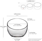 WGV Slant Cut Bowl Glass Vase Bulk, Width 7", Height 6", Clear Terrarium, Candy Dish, Fruit Jar, Floral Container for Wedding Party Event, Home Office Decor, 8 Pieces