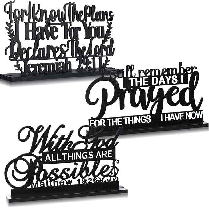 Jetec I Still Remember The Days I Prayed Sign Inspirational Table Blessed Signs Motivational Decor Farmhouse Table Home Centerpieces Faith Wooden Shelf for Living Room Office(Inspirational Style)