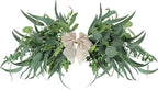 24" Floral Swag for Front Door Greenery Teardrop Swag Eucalyptus Swag Summer Wreath with Eucalyptus Olives Leaves Mixed Berry for Wedding Arch Party Wall Home Garden Decor