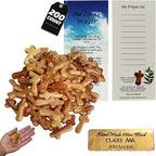 Holy Land Market Small Olive Wood Hand Crosses - 2.5 Inch Pocket Palm Crucifix | Handmade Jerusalem Crosses - Christian Gifts with Certificates & Lord Prayer Card | Meditation & Prayer Crosses (200 count)