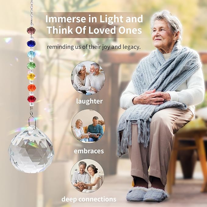 Sympathy Gifts for Loss of Loved One, Crystal Sun Catcher Rainbow Gifts, Unique Condolence Memorial for Loss of Mom Dad Dog, Ideal Grief Bereavement Miscarriage Gifts
