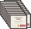 Giftgarden 8.5x11 Picture Frame Set of 18, Multi 8.5 by 11 Certificate Frames Bulk for Award Diploma Document office Wall or Tabletop Display, Black