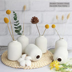 YANLING Small White Vase for Decor, 6 Pack Ceramic Vases for Pampas Grass, Boho Vase for Home Decor White Vases for Flowers, Modern Ceramic Vase Dried Flowers Vases