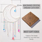 Artilady Dream Catchers with Crystals - Large White Boho Moon Dream Catcher Wall Decor House Decorations for Home Girls Kids Baby Bedroom Room Decor Christmas Birthday Teen Girl Boys Gifts