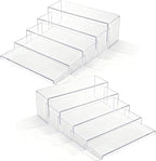 Aminigram Large Acrylic Display Risers, 2 Set - 10 Pack Collectibles Display Shelf, Acrylic Risers Display Stands for Show Figures, Cupcake, Perfume, Jewelry, Toys(12.4”L~12”L~11.6”L~11.2”L~10.8”L)