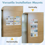 Acrylic Brochure Pamphlet Holder, 16 Pamphlet Holders, Clear Brochure Display Holder Wall Mount, Trifold Flyer Rack, Literature Storage Rack for Home, Offices, Waiting Room