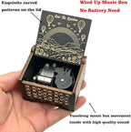 Pursuestar Somewhere Over The Rainbow Wind Up Music Box, Vintage Engraved Wood Mechanism Musical Gifts for Mother's Day Valentine's Day Christmas Thanksgiving