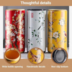 Commercial Ceramic Vintage Umbrella Stand Hand-appliqué Chinese Large capacity Umbrella Holder Organizer Umbrellas Storage Bucket for Entryway(F)