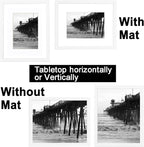 11x14 White Picture Frame with mat 8x10 set of 3, Minimalist 11x14 Poster Frame, Modern Style Wood Composite frames Tempered Glass for Wall Art Photo and Prints for Home Decor Gifts