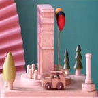Natural Solid Wood Handcrafted Beech Wooden, Musical FigureTotoro/Carousel/Fairy/Ballerina Figurine,Rotating Hand Crank Mechanism Music Box,Musical Decorations (Arc de Triomphe)