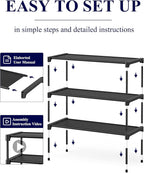 Kitsure Shoe Rack - Non-Woven Shoe Rack Shelf, Shoe Organizer for Closet, Entryway, Garage & Corridor, Stackable Shoe Shelves, 27.5" Wide - 3 Tier, Black