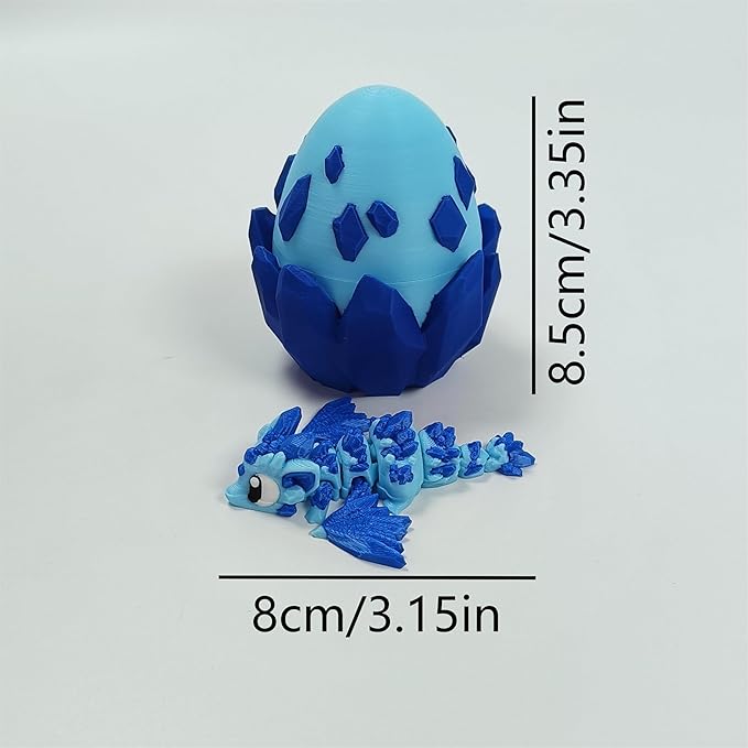 Enchanted 3D Egg with Miniature Inside - Handcrafted Printed Collectible | Fantasy Decor & Gift (Crystal Dragon & Egg (Box))