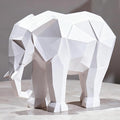 Cynkeyee Elephant Decorations Figurine Statue - Modern Elefantes para Decoracion Casa, Resin Origami White Elephant Gift Minimalist Tabletop Decor Centrepiece Accent Knick Knacks 6x2.25 x4.5 Inch