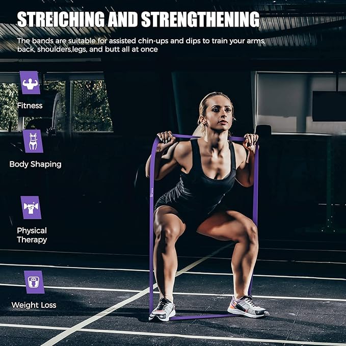 VEICK Resistance Bands for Working Out, Exercise Bands, Workout Bands, Pull Up Assistance Bands, Long Heavy Stretch Bands Set for Men Women, Power Weight Gym at Home Fitness Equipment
