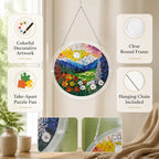 Acrylic Suncatcher Puzzle, 83 Pieces Unique Landscape Sun Catcher Puzzle Kit for Doors Garden and Window Hanging, DIY Suncatcher Kits for Adults, 7.4 in