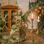 Resin Fairy Statue Elegant Fantasy Decor, Hand-Painted Angel Figurine Graceful Fairy Sculpture for Bookshelf, Mantel, Bedroom Decor, Thoughtful Gift for Women, Girls (Elegant Kneeling)