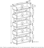 Furinno Turn-N-Tube 5-Tier Toolless Display Rack, French Oak/Black