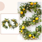 Idyllic 6 Ft Artificial Lemon Leaf Vine Garland - Faux Spring Wall Hanging Decor for Mantle, Window, Wedding, Home & Garden - Long Yellow Green Vine