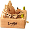 EDSG Personalized Music Box Custom Wooden Music Box Gifts for Birthday Christmas Engraved Rotating Musical Boxes Figurines with Any Name for Kids Girls Boys Daughter Home Decor (Design 1)