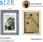 Egofine 4x6 Picture Frames Set of 4, Made of Solid Wood Covered by Plexiglass 3x4.5 and 3.5x5 with Mat or 4x6 without Mat, for Table Top Display and Wall Mounting Photo Frame, Rustic Blue