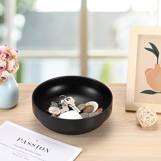 Key Holder Bowl for Entryway Table Round Catchall Bowl for Coin Fruit Holder Decorative Serving Bowl for Coffee Table Kitchen Counter, 7.4 Inches