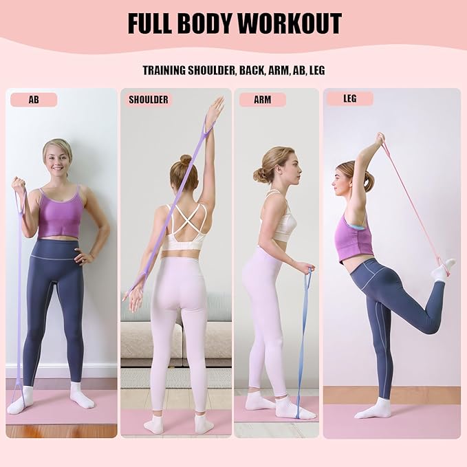 Figure 8 Resistance Bands, 8-Shaped Exercise Band for Women Arms Shoulder Back Legs Stretching Pilates Yoga