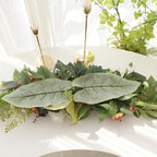 30 Inch Artificial Rose Flower Swag, Colorful Decorative Swags with Green Leaves Rose Hydrangeas Eucalyptus Leaves for Home Garden Lintel Wedding Arch Party
