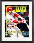 4 Packs Sports Magazine Frame Fits Measuring 8.5 x 11.25 Inch Magazine Display Frame with White Core Matting and Installed Hangers for Wall Hanging