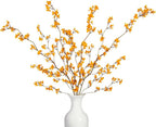 4Pcs Fake Flowers Blossom Branches Artificial Flowers for Indoor Decor, Faux Long Stem Realistic Indoor Plants for Vase Wedding Home Office Bedroom Party Table Centerpieces Decor
