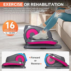 2025 Under Desk Elliptical Machine, Electric Ellipse Leg Exerciser Pro As Seen On TV with 16 Adjustable Speed, Quiet and Fully Assembled with Remote Control & Non-Slip Foot Straps White New