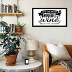 Life Positive Quote Vintage Style Wooden Signs with Bible Quotes Its the Most Wonderful Wine of the Year Black Frame Wooden Plaque Housewarming Gift for Desk Farmhouse Porch Cottage Wall Decor 12x22in