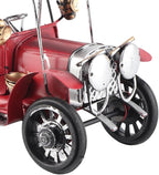 Fdit Vintage Classic Car Model Miniature Old Vintage Car Retro Antique Auto with Red Tin Finish for Home Office Decor Gift Souvenir