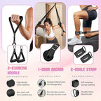 Resistance Bands with Handles for Women, Exercise Bands Set for Physical Therapy Yoga Pilates, 5 Level Workout Bands for Working Out with Door Anchor, Home Gym Fitness Equipment