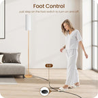 Wooden Textured Pole Lamp, Dimmable Floor Lamps for Living Room with Remote and Foot Switch, 64.4” Standing Tall Lamp, Corner Floor Light for Bedroom, Bulb Included, 3000K-6500K, FCC Listed XE06LD05W1