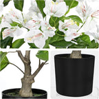 26.3” Large Fake Plants Artificial Flowers White Bougainvillea Artificial Plants Trees Indoor Pots, Faux Plants Perfect for Home Decor, Living Room Table Decor, Bedroom Shelf Decor, Dining Room Decor