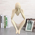 Thinker Statues And Sculptures, Sandstone Resin Thinker Statue Ornaments, Abstract Style Sculptures, Housewarming Gifts, Housewarming Decorations, Living Room Dining Desk Decorations (Middle, Large)