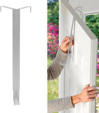 Haute Decor Adapt Adjustable Wreath Hanger, Top & Length Adjustable (Textured Silver)