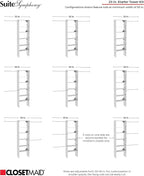 ClosetMaid SuiteSymphony Wood Closet Organizer Starter Kit with Tower and 3 Hang Rods, Shelves, Adjustable, Fits Spaces 5 – 10 ft. Wide, Natural Gray