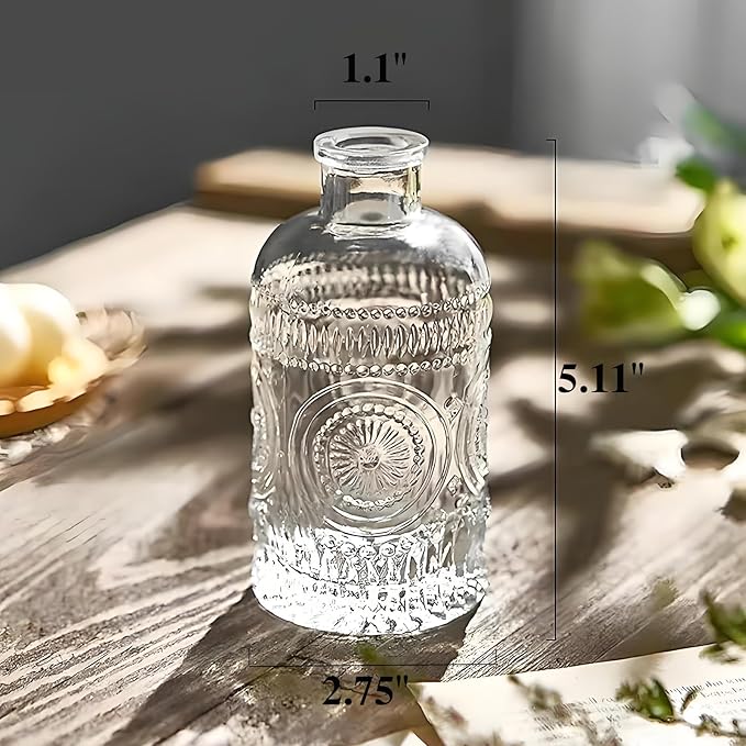 2Pcs Propagation Vases for Plants, Bud Vases, Small Glass Vase for Flowers, Home and Table Decor, Shelf, Desk, and Office