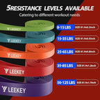 LEEKEY Resistance Bands, Exercise Bands with Handles,Pull Up Assist Bands - Band Set with Door Anchor - Bands for Working Out,Band for Men and Women Fitness Training,Home Workouts