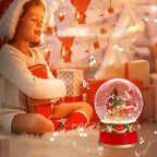 Christmas Snow Globe Musical Santa Claus with Presents Xmas Tree Red Water Snow Globes LED Light Change Music Box Home Christmas Decor for Kids Santa Snow Globes