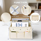 KEEGH Magazine Holder with 3 Pockets, Large Capacity Magazine Rack for Magazines, Books, Newspapers Magazine Basket for Living Room, Office, Study, Bedroom