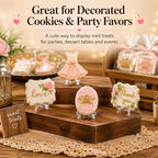 Artliving 3" Clear Plastic Stand Cookie Holder Display Stand Place Card Holder Display Easels at Weddings, Birthday Party(24 Pack)