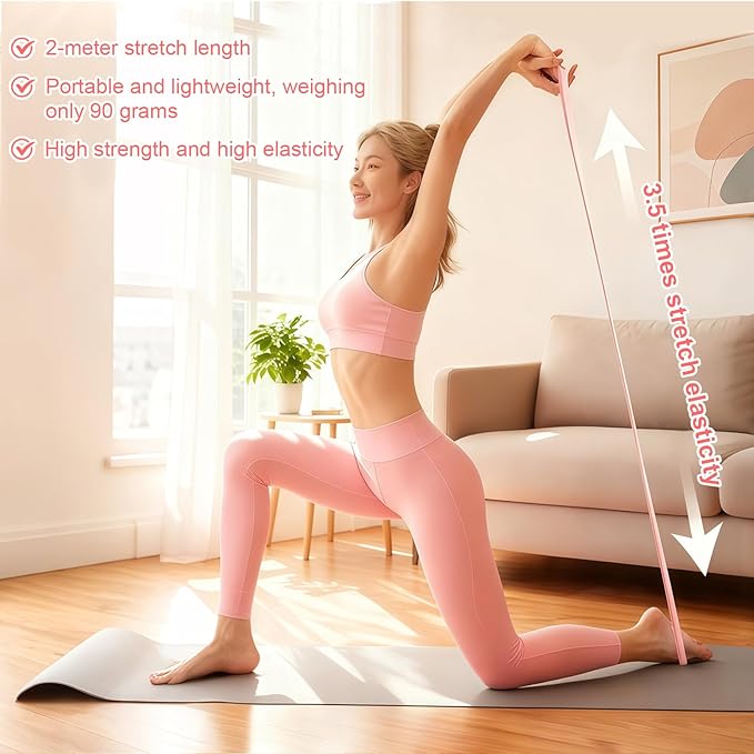 8 Resistance Band for Women, 2 Pcs Exercise Bands Resistance Bands with Handles, Portable 8 Shaped Exercise Band Stretch Bands for Strength Training Yoga Pilates