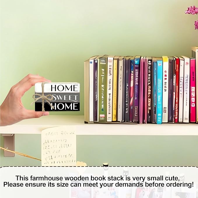 Mini Decorative Books For Home Decor, Small Wood Book Stack For Table Decor, Home Decor Book For Living Room Mantel, Farmhouse Stacked Books Decorative（L41）