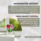 Crystal Colorful Rose Bouquet Figurines Glass Red Pink Purple Flowers Gift for Women Wedding Party Collectible Figurines